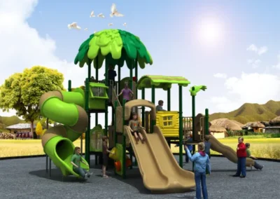 Amusement Park Play Ground Kids Toy Children Slide Tree House Playground Outdoor Plastic Toys